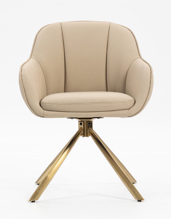 HR2055 CSILLAGLÁB Krémszínű Modern Műbőr Szék Aany lábbal