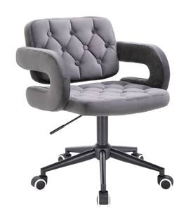 HR8403K Grafit modern velúr szék fekete lábbal