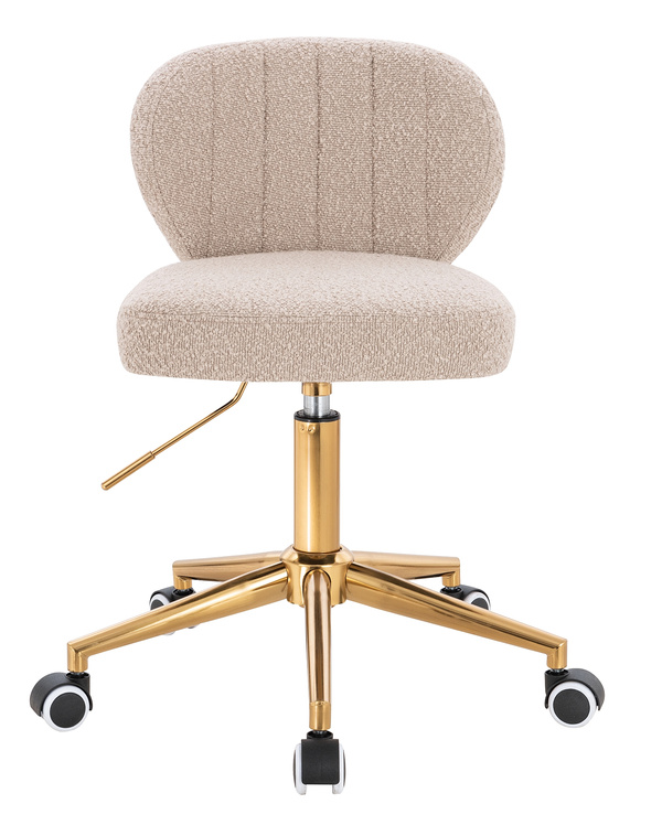 HR193K Latte modern boucle  szék arany lábbal