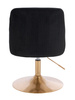 HR920N Fekete Modern Velúr Szék Arany lábbal