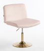 HR150N Púder Rózsaszín Modern Velúr Szék Arany lábbal