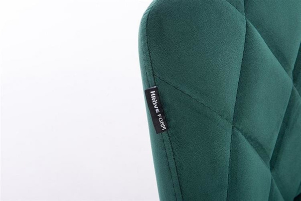 HR1054CROSS Sötétzöld modern velúr szék arany lábbal