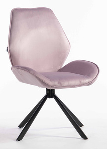 HR350 CSILLAGLÁB Halványlila modern velúr szék fekete lábbal