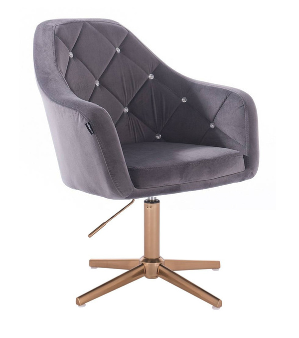 HR830CROSS Grafit Modern Velúr Szék Arany lábbal