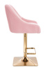 HR920KW Púder Rózsaszín Modern Velúr Szék Arany lábbal