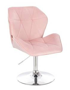 HR212 Púderrózsaszín modern velúr szék krómozott lábbal