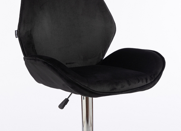 HR350W Fekete modern velúr szék krómozott lábbal