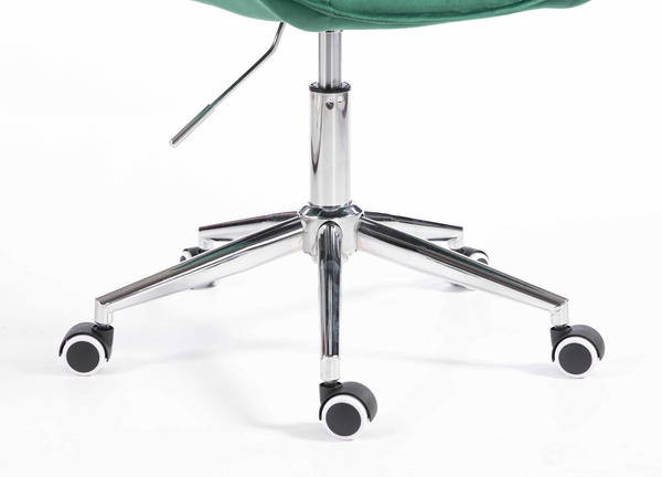 HR350K Sötétzöld modern velúr szék krómozott lábbal