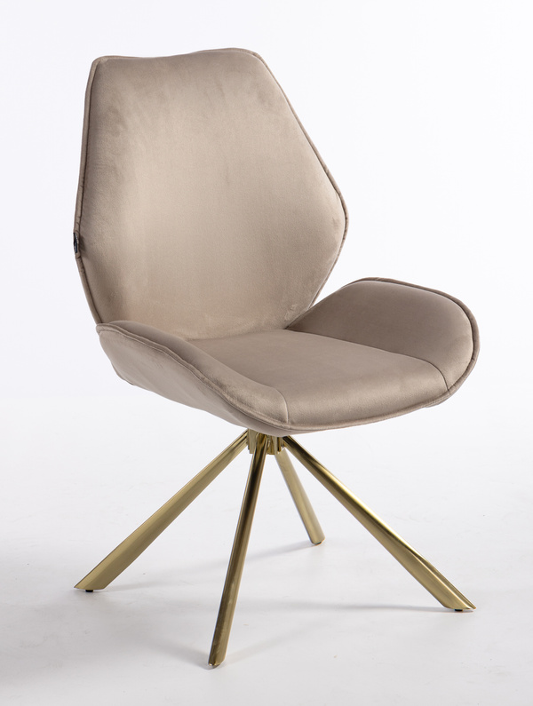 HR350 CSILLAGLÁB Latte modern velúr szék arany lábbal