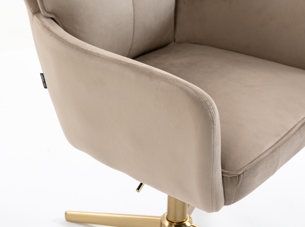 HR250CROSS Latte modern velúr szék arany lábbal