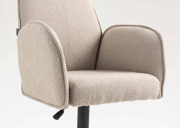 HR280KW Latte modern boucle szék fekete lábbal