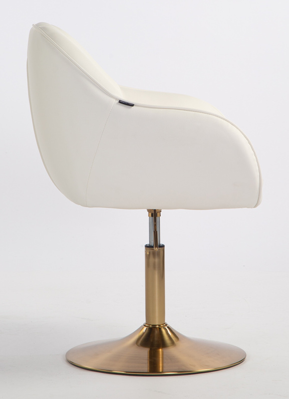 HR2055N Fehér Modern Műbőr Szék Aany lábbal