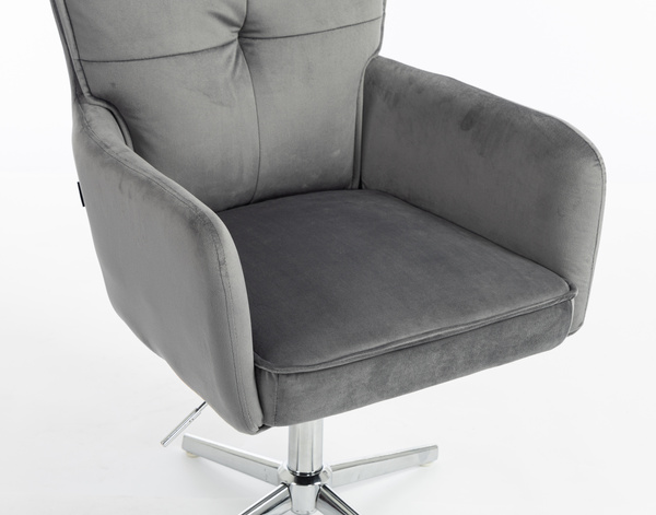 HR250CROSS Grafit modern velúr szék krómozott lábbal