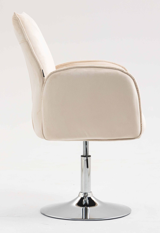 HR280N Krémszínű Modern Velúr Szék Krómozott lábbal