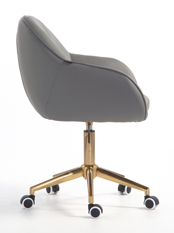 HR2055K Szürke Modern Műbőr Szék Aany lábbal