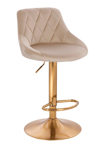 HR1054W Latte modern velúr szék arany lábbal