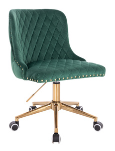 HR940K Sötétzöld Modern Velúr Szék Arany lábbal