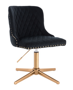 HR940CROSS Fekete Modern Velúr Szék Arany lábbal