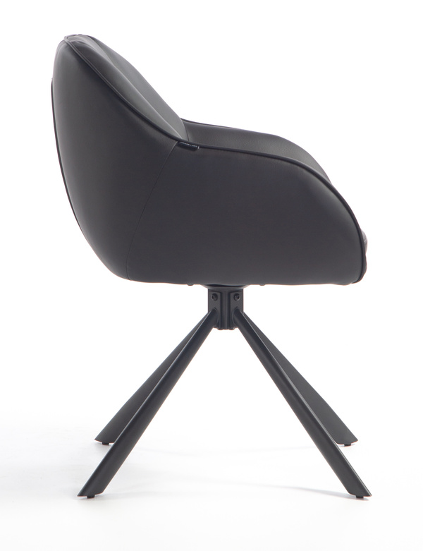 HR2055 CSILLAGLÁB Fekete Modern Műbőr Szék Fekete lábbal