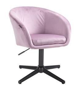 HR8326CROSS Halványlila modern velúr szék fekete lábbal