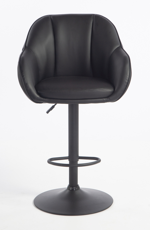 HR2055W Fekete Modern Műbőr Szék Fekete lábbal