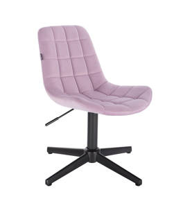 HR590CROSS Halványlila modern velúr szék fekete lábbal