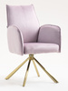 HR280 CSILLAGLÁB Halványlila Modern Velúr Szék Arany lábbal
