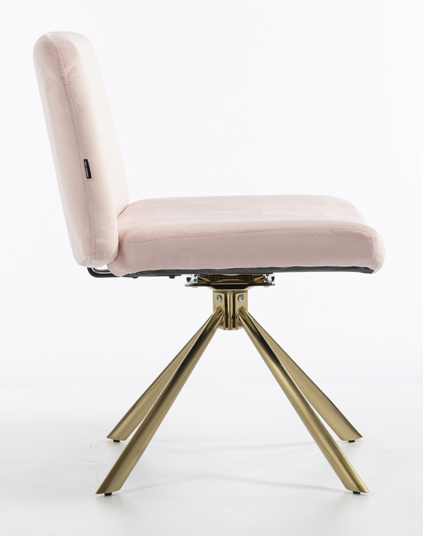 HR150 CSILLAGLÁB Púder Rózsaszín Modern Velúr Szék Arany lábbal