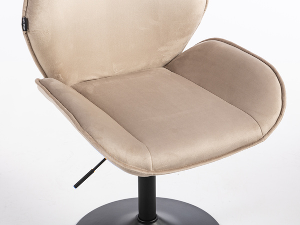 HR350N Latte modern velúr szék fekete lábbal