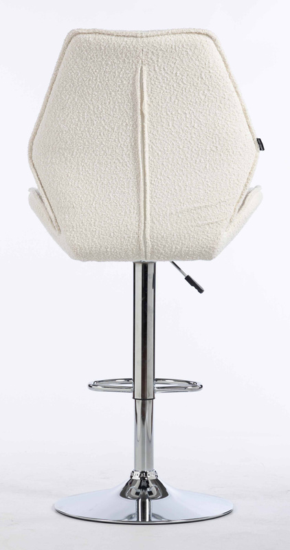 HR350W Krémszínű modern boucle szék krómozott lábbal