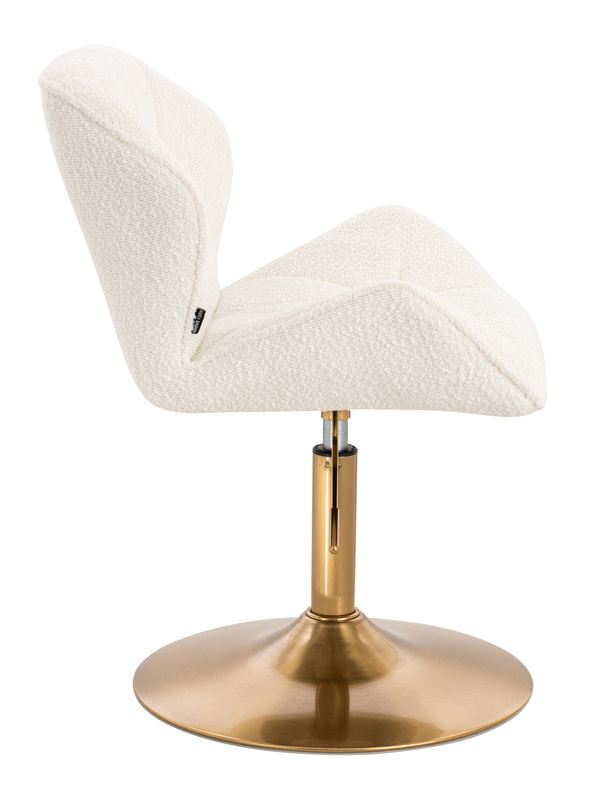 HR111N Krémszínű modern boucle szék arany lábbal