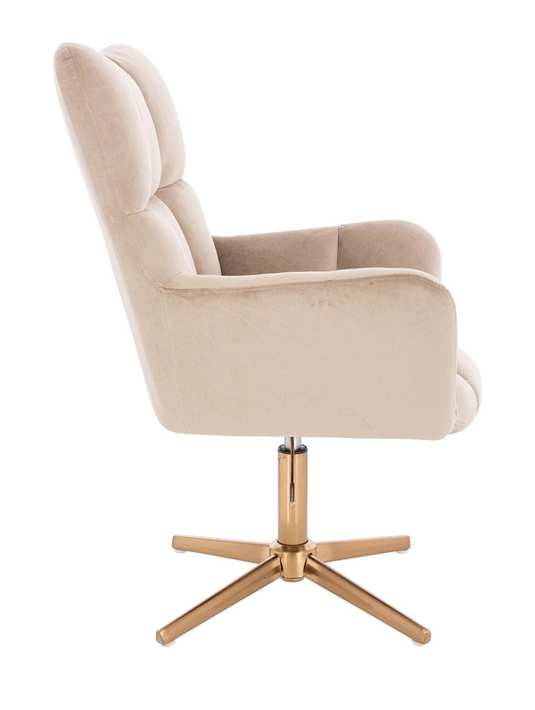 HR650CROSS Latte modern velúr szék arany lábbal