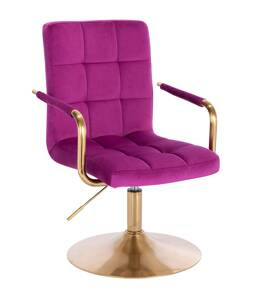 HC1015NP Fukszia modern velúr szék arany lábbal