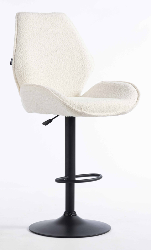 HR350W Krémszínű modern boucle szék fekete lábbal