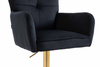 HR250W Fekete modern velúr szék arany lábbal