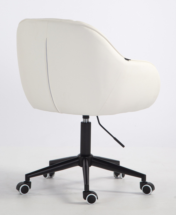 HR2055K Fehér Modern Műbőr Szék Fekete lábbal