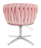HR750CROSS Púder Rózsaszín Modern Velúr Szék Krómozott lábbal