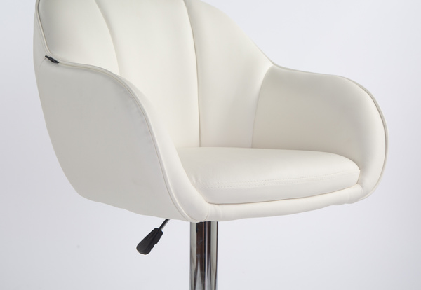 HR2055W Fehér Modern Műbőr Szék Krómozott lábbal