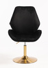 HR350N Fekete modern velúr szék arany lábbal