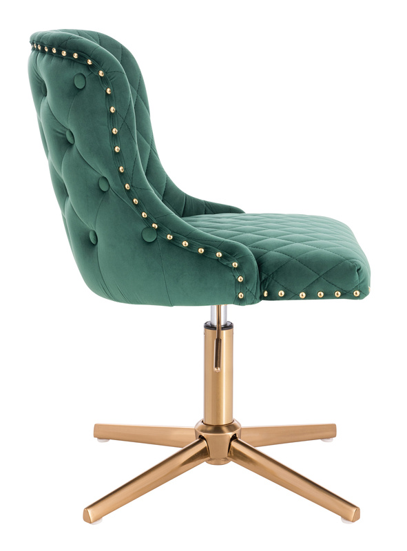 HR940CROSS Sötétzöld Modern Velúr Szék Arany lábbal