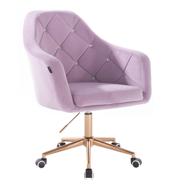 HR830K Halványlila Modern Velúr Szék Arany lábbal