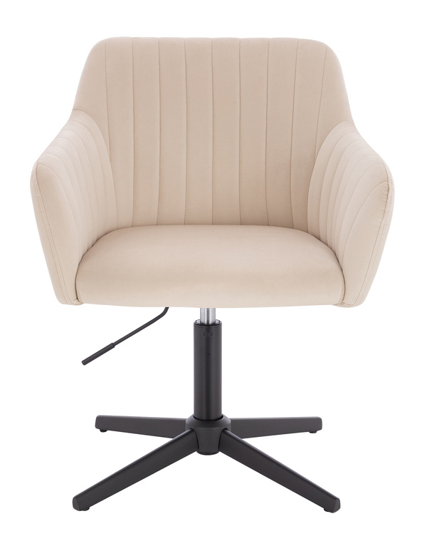 HR190CROSS Krémszínű Modern Velúr Szék Fekete lábbal