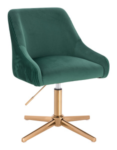 HR920CROSS Sötétzöld Modern Velúr Szék Arany lábbal