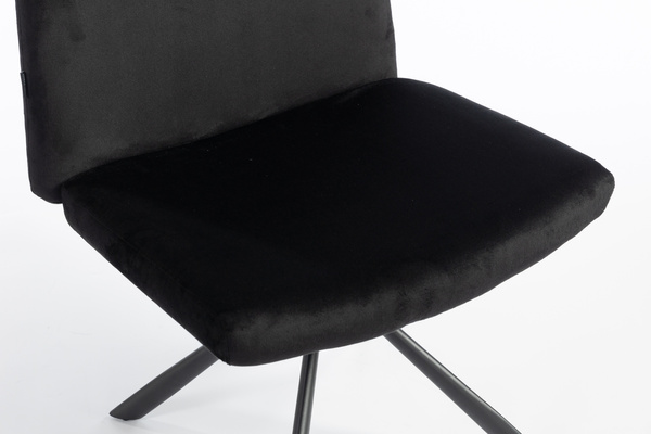 HR150 CSILLAGLÁB Fekete Modern Velúr Szék Fekete lábbal