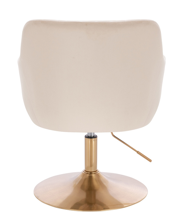 HR190N Krémszínű Modern Velúr Szék Arany lábbal