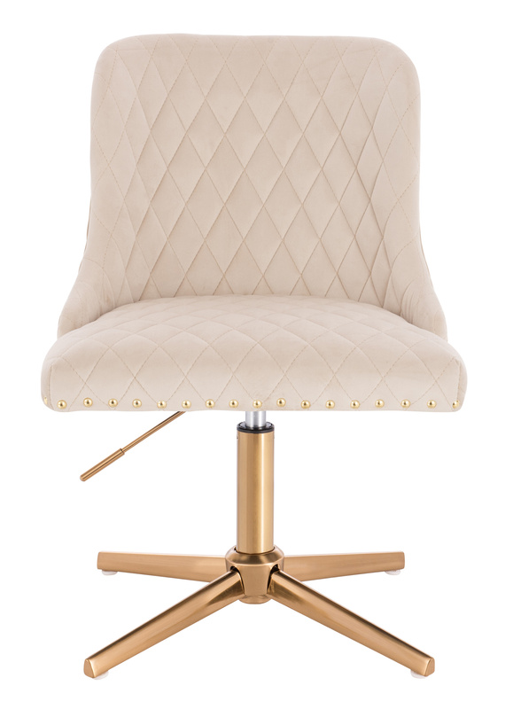 HR940CROSS Krémszínű Modern Velúr Szék Arany lábbal