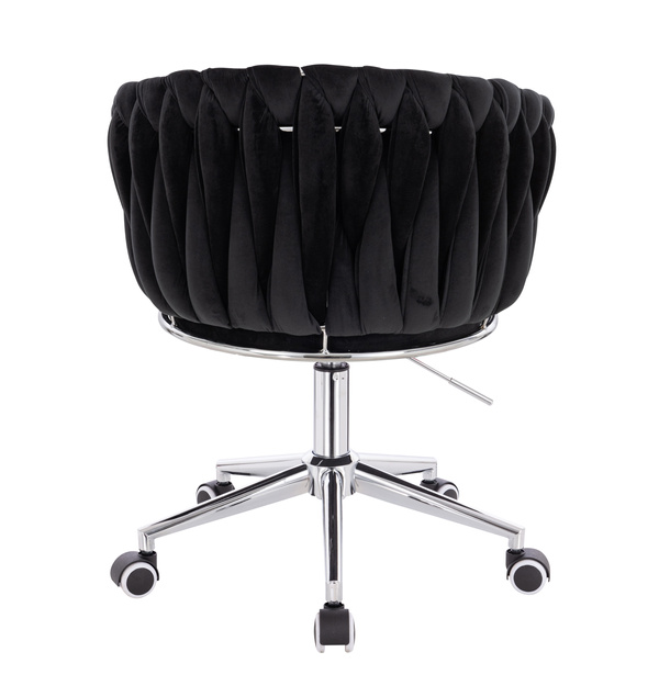 HR750K Fekete Modern Velúr Szék Krómozott lábbal