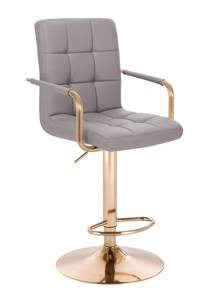 HC1015WP Szürke modern műbőr szék arany lábbal