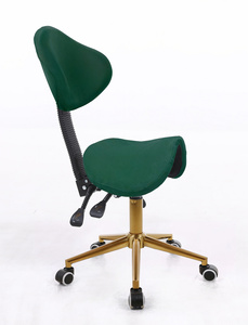 HR2005 Sötétzöld modern velúr szék arany lábbal