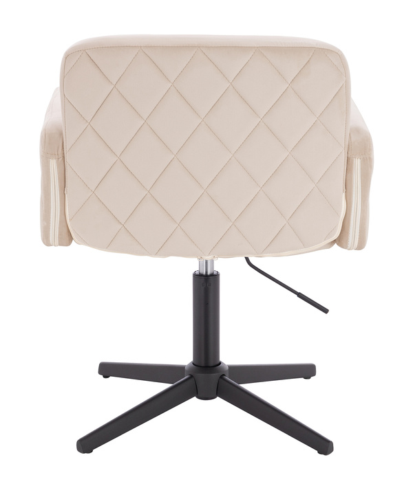 HR802CROSS Krémszínű Modern Velúr Szék Fekete lábbal